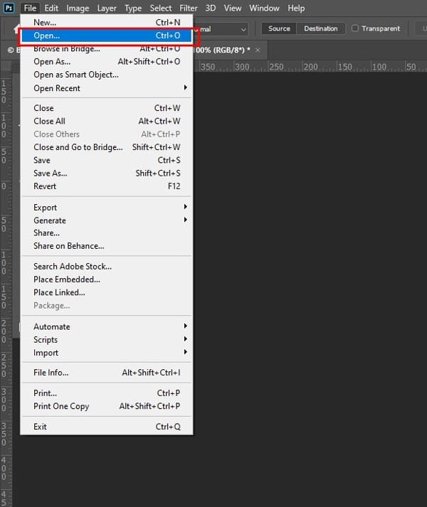 Open the Image in Photoshop