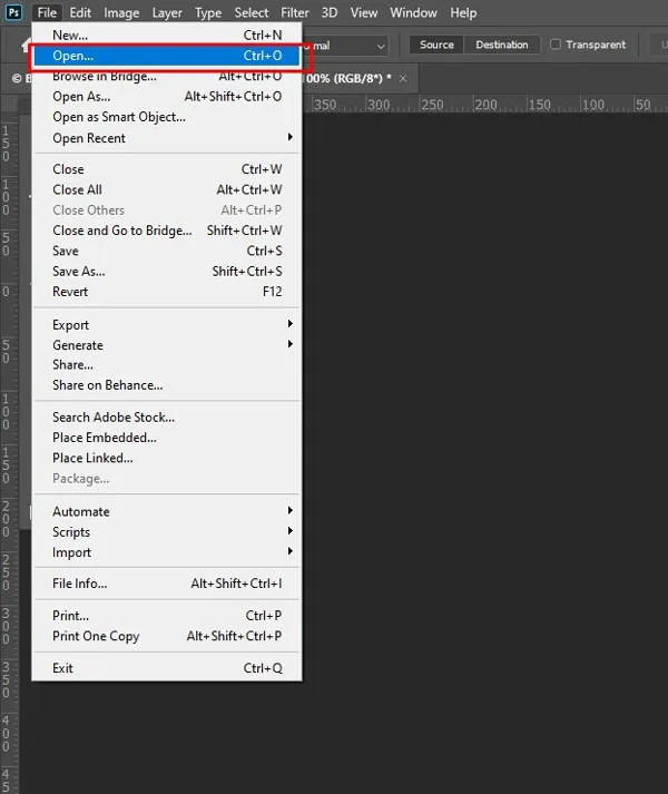 Open the Image in Photoshop