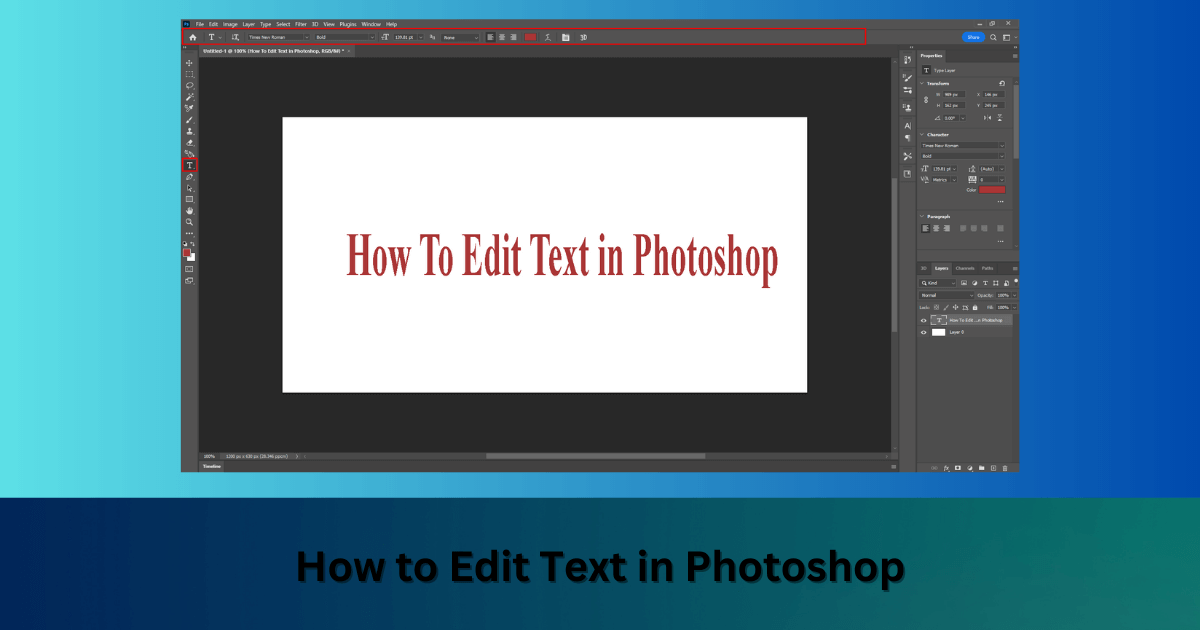 How To Edit Text in Photoshop