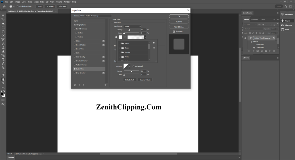 Outline a Font in Photoshop