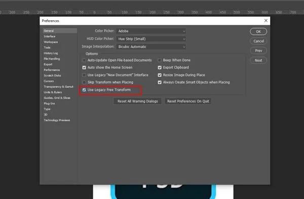 Free Transform or press Ctrl + T (Windows) Cmd + T (Mac)