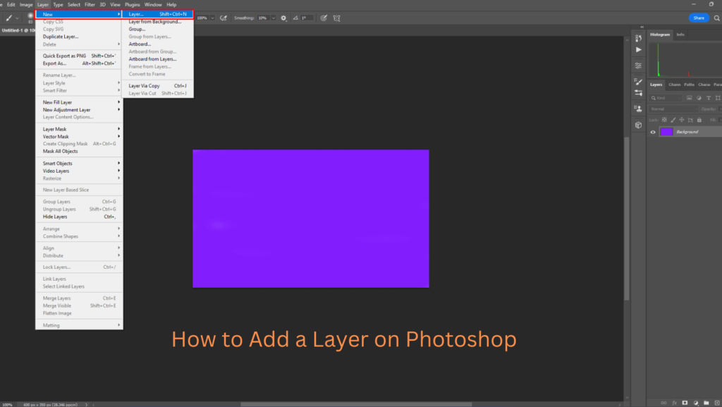 Add a Layer on Photoshop