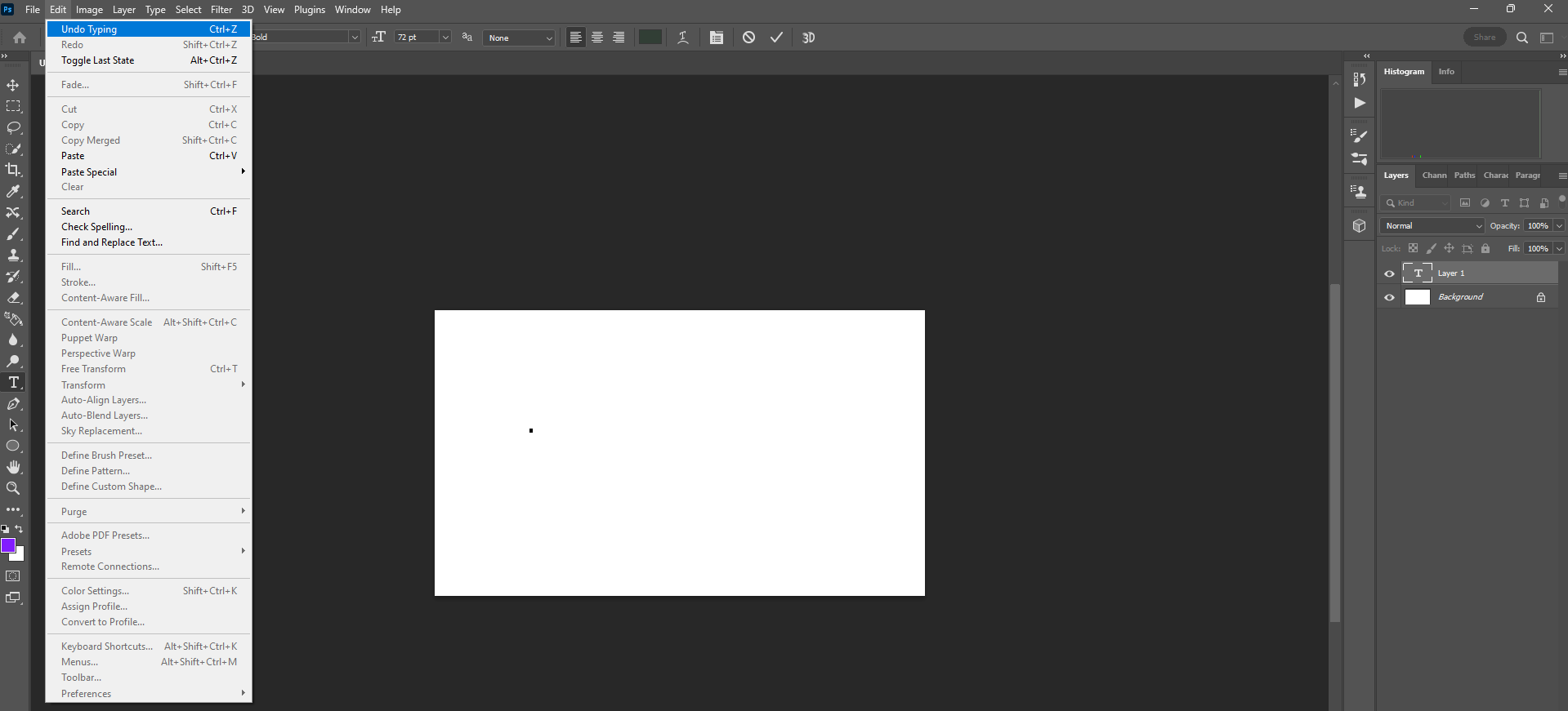 How to undo in Photoshop