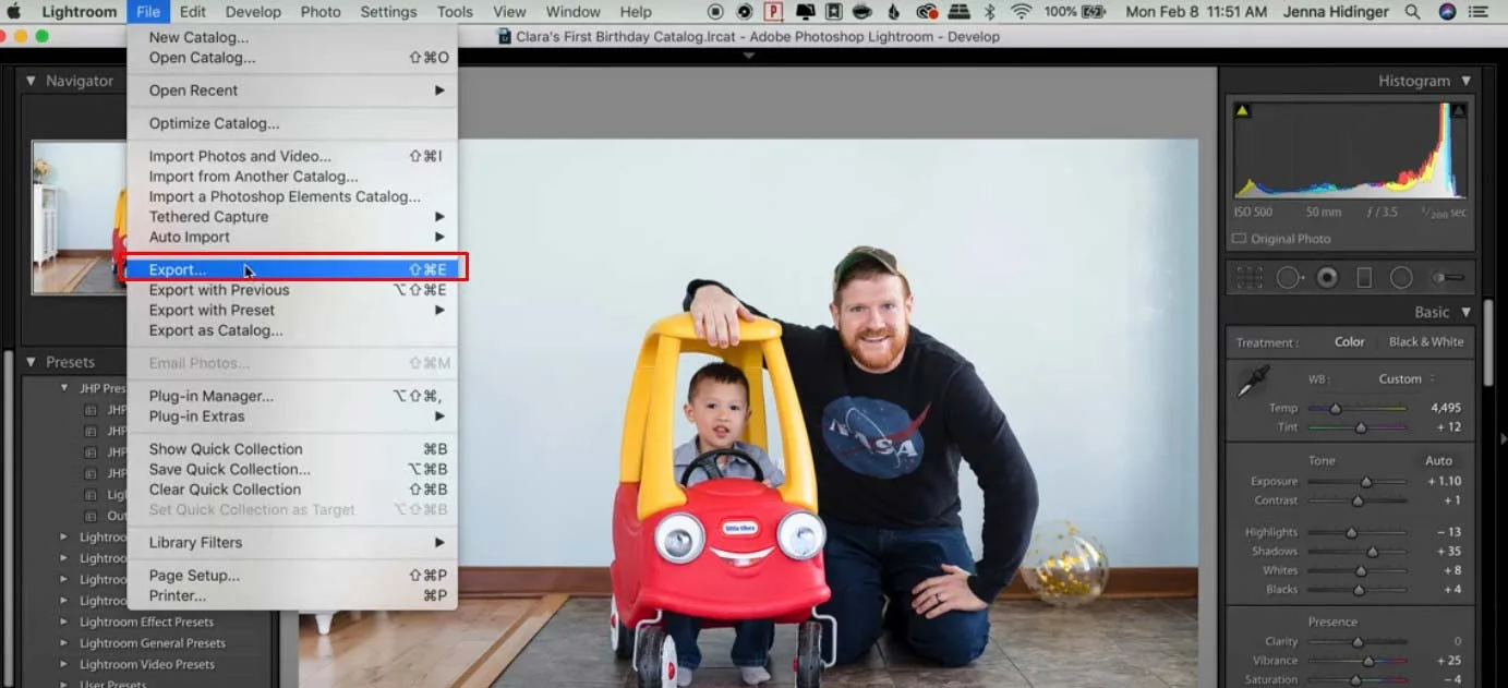 Design export settings