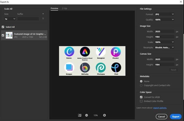 Export Settings