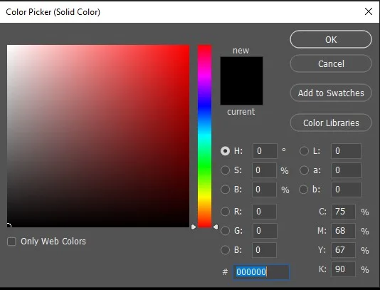 Use the Brush tool to paint a color swatch